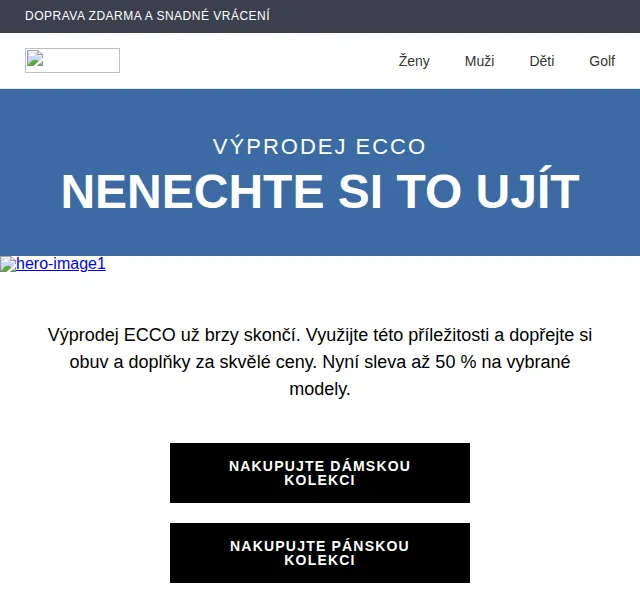 ECCO: výprodej obuvi a doplňků se slevou až 50 % – červen 2026 | Nuslet.cz