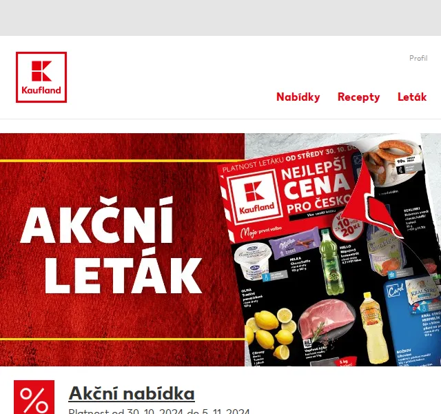 Kaufland: Citróny 23,90 Kč/kg a Milka/Jaffa 20 Kč – červen 2026 | Nuslet.cz