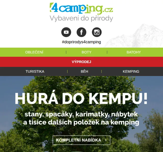 4camping.cz: Hurá do kempu + soutěž o ceny za 500 000 Kč – červen 2026 | Nuslet.cz
