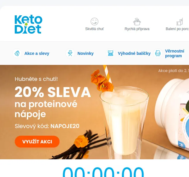 KetoDiet: 20% sleva na proteinové nápoje – říjen 2022 | Nuslet.cz