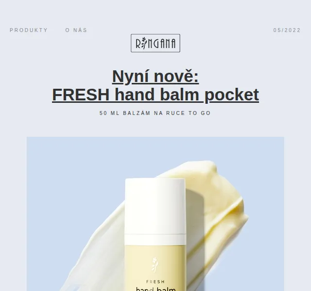 RINGANA: FRESH hand balm pocket a -20 % na CAPS cerebro – červen 2026 | Nuslet.cz