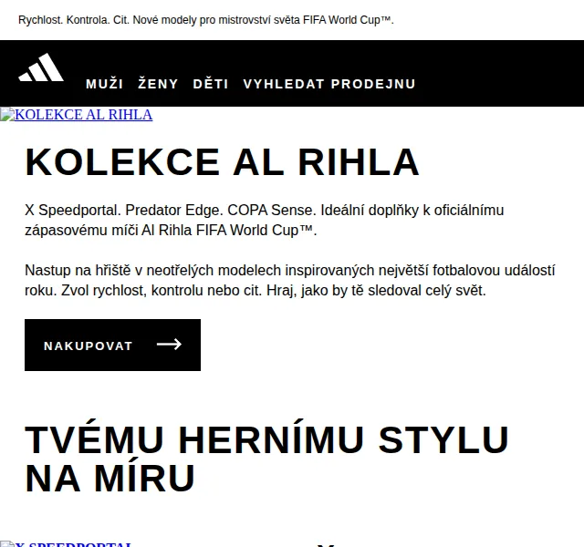 Adidas: Kolekce Al Rihla – nové kopačky – červen 2026 | Nuslet.cz