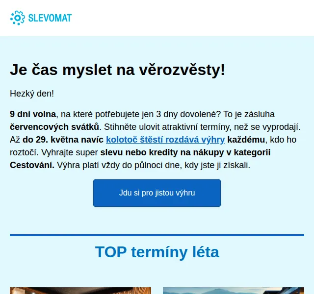 Slevomat: Extra slevy na pobyty a last minute červencové svátky – červenec 2026 | Nuslet.cz