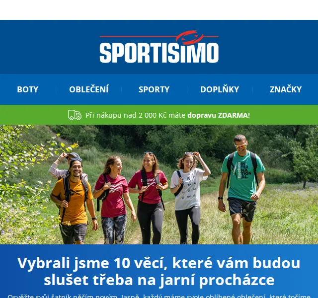 Sportisimo: 10 věcí na jaro se slevou až 33 % – červen 2026 | Nuslet.cz