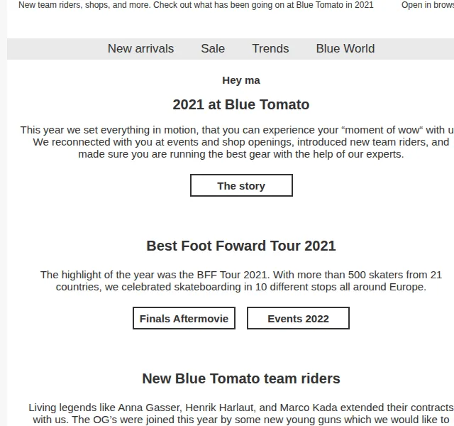 Blue Tomato: Novinky a události z roku 2021 - červen 2026 | Nuslet.cz