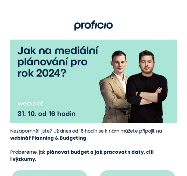PROFICIO tým: Webinář Planning & Budgeting – červen 2026 | Nuslet.cz
