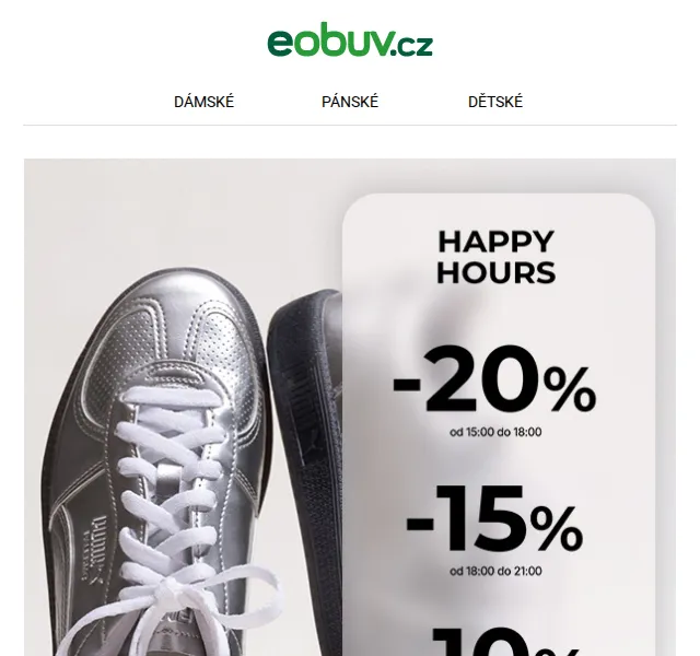 eobuv.cz: Happy Hours sleva až 25 % – červenec 2026 | Nuslet.cz