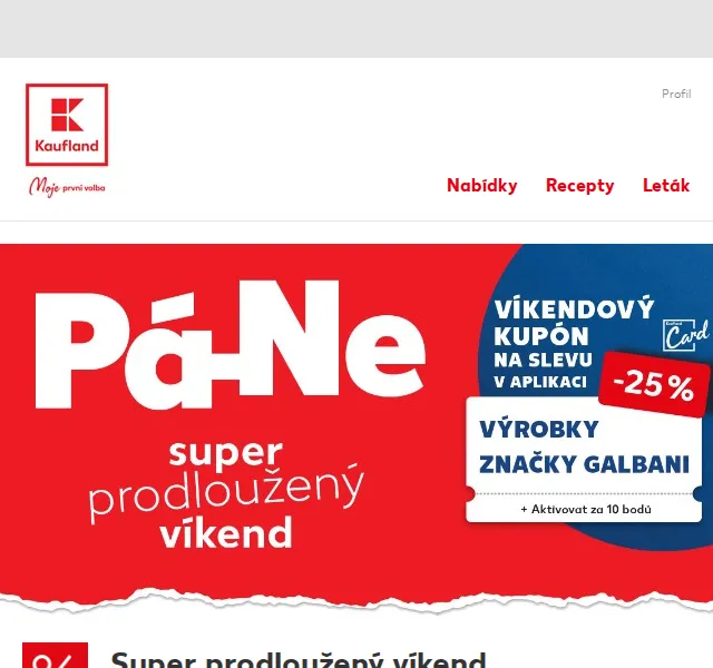 Kaufland: Prodloužený víkend – slevy až 50 % – červen 2026 | Nuslet.cz