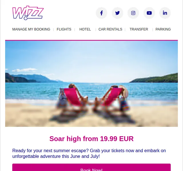 Wizz Air: letenky od 19.99 EUR – červenec 2026 | Nuslet.cz
