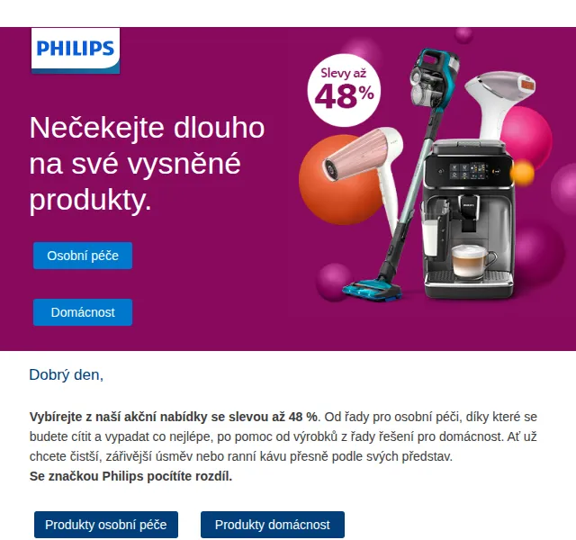 Philips: Slevy až 48 % na osobní péči a domácnost – červen 2026 | Nuslet.cz