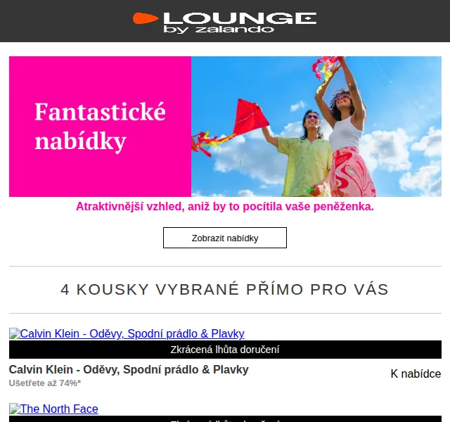 Lounge by Zalando: Calvin Klein, The North Face až 75 % – červen 2026 | Nuslet.cz