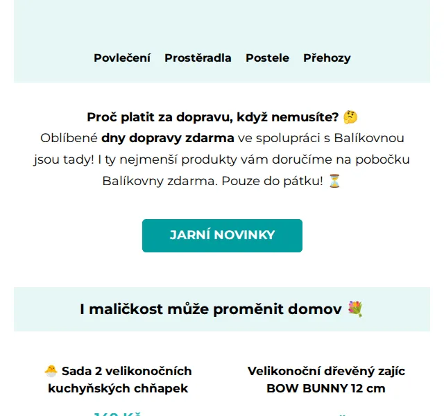 Výprodej povlečení: Doprava zdarma s Balíkovnou – červen 2026 | Nuslet.cz