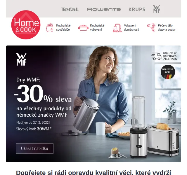 Home & Cook: 30% sleva na WMF s kódem – červen 2026 | Nuslet.cz