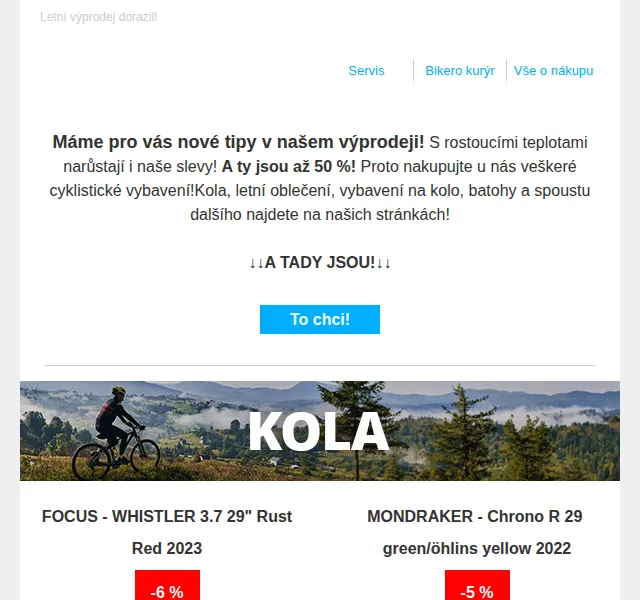 czbikero: Letní výprodej kol a vybavení – červen 2026 | Nuslet.cz