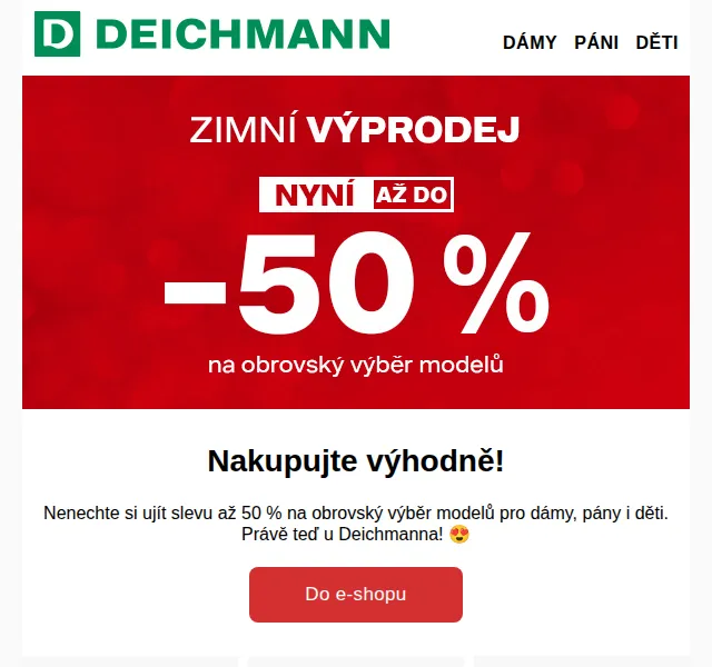DEICHMANN: Zimní výprodej až 50 % – červen 2026 | Nuslet.cz