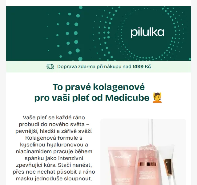 Pilulka.cz: Medicube Collagen sleva 170 Kč – červen 2026