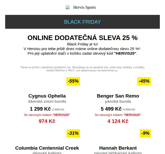 Hervis: Black Friday sleva 25 % navíc – červen 2026 | Nuslet.cz