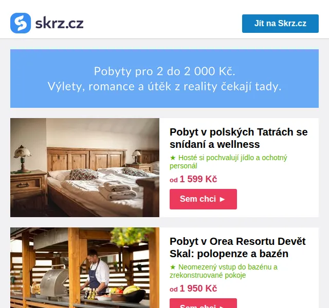 Skrz.cz: Pobyty v Polsku a ČR od 395 Kč – červenec 2026 | Nuslet.cz