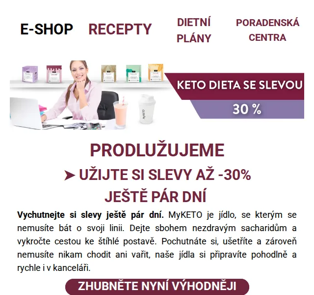 MyKETO: Slevy až 30 % na dietní plány a doplňky – červen 2026 | Nuslet.cz