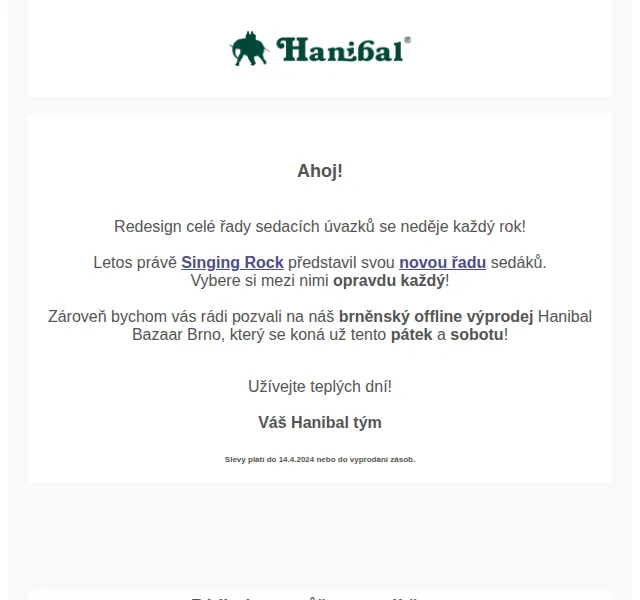 Hanibal: Nové sedáky Singing Rock – červen 2026 | Nuslet.cz