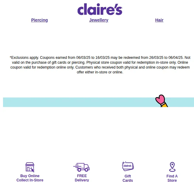 Claire's: Flash sleva 50 % na celý sortiment – červen 2026 | Nuslet.cz