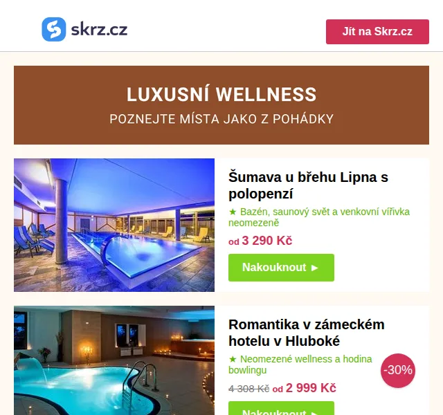Skrz.cz: Lázeňské pobyty a wellness – červenec 2026 | Nuslet.cz