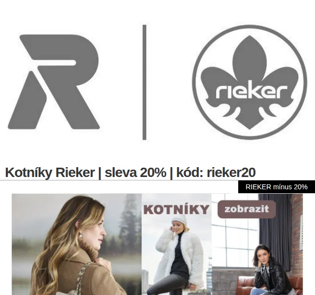 Eliteshoes: Rieker sleva 20 % – červen 2026 | Nuslet.cz