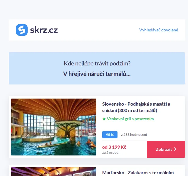 Vánoce na Skrz: termální wellness pobyty – červenec 2026 | Nuslet.cz