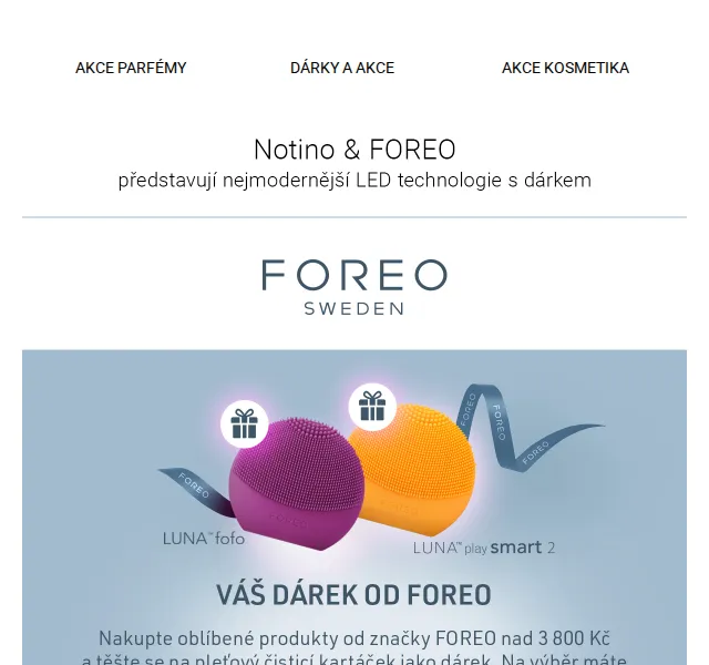 Notino: FOREO čisticí kartáček ZDARMA – červen 2026 | Nuslet.cz
