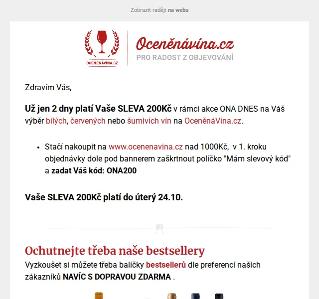 Oceněnávína.cz: SLEVA 200 Kč na víno – říjen 2026 | Nuslet.cz