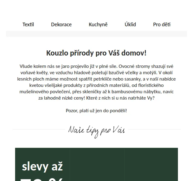 4home.cz: Přírodní textil a nábytek – sleva až 86 % | května 2026