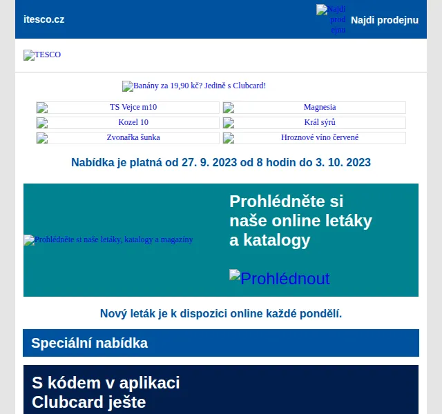 Tesco: Banány za 19,90 Kč s Clubcard – červen 2026 | Nuslet.cz