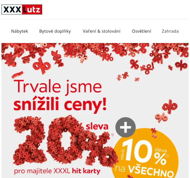 XXXLutz: nábytekSledovat -30 % až 20 % sleva – červenec 2026 | Nuslet.cz