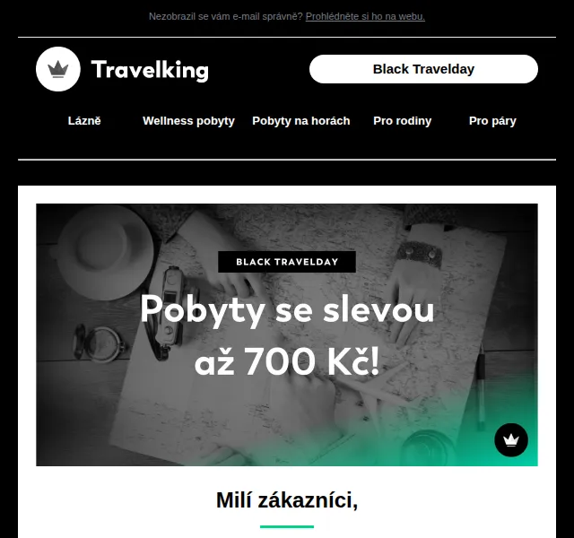 Travelking: Až 700 Kč sleva na pobyty – Black Travelday – listopad 2023 | Nuslet.cz