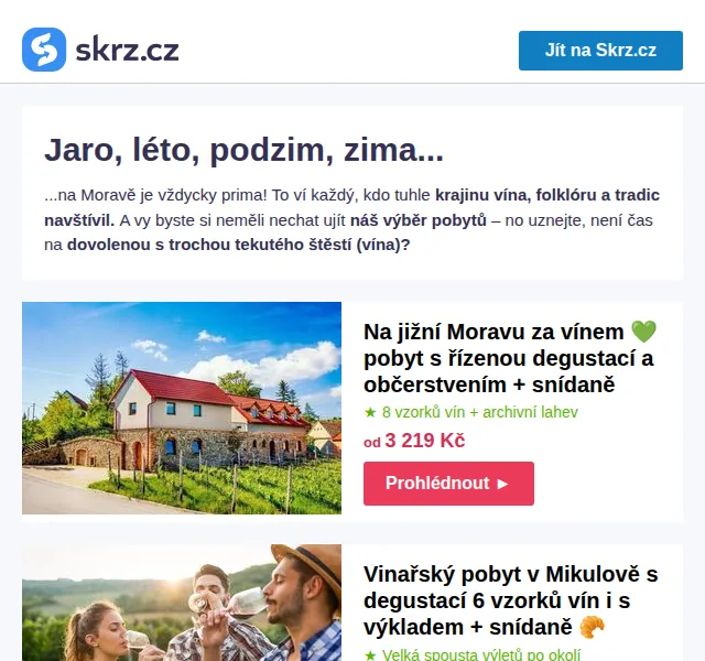Vánoce na Skrz: Pobyty na Moravě s degustací od 2 190 Kč – červen 2026 | Nuslet.cz