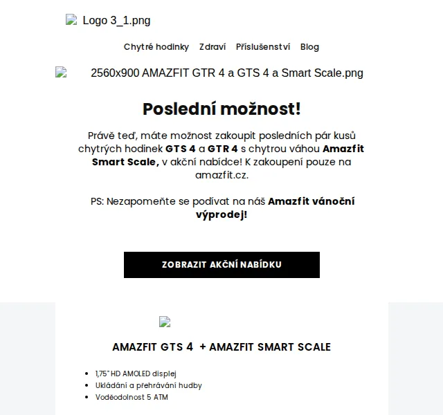 Amazfit: GTS 4 a GTR 4 s chytrou váhou v akci – červen 2026 | Nuslet.cz