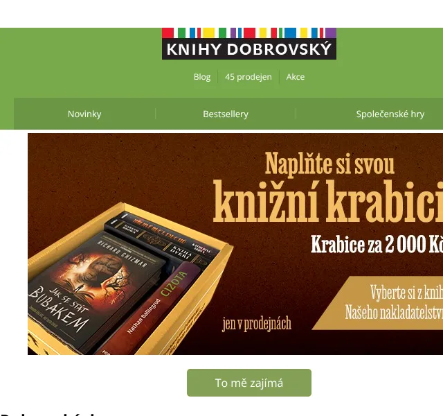 Knihy Dobrovský: Krabice knih za 2000 Kč – říjen 2026