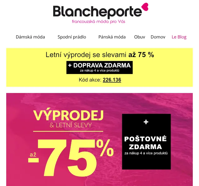Blancheporte: Outfity z výprodeje – sleva až 75 % | červenec 2026