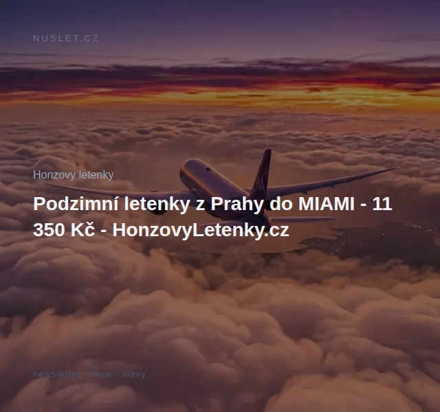 Honzovy letenky: Letenky do Miami z Prahy – duben 2026 | Nuslet