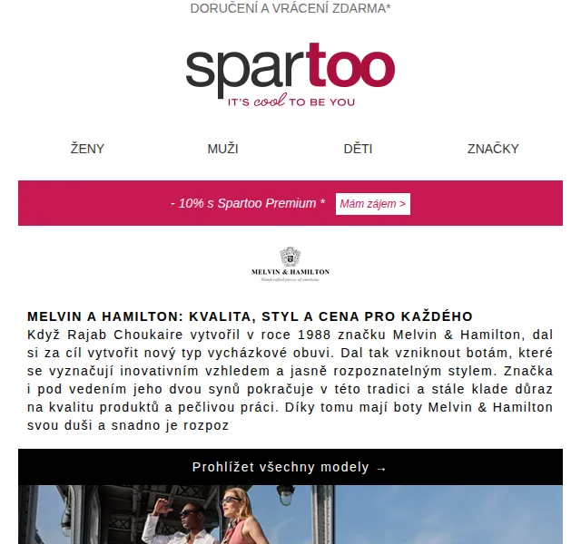 Spartoo: Doručení zdarma Melvin & Hamilton, Guess a další – červen 2026 | Nuslet.cz