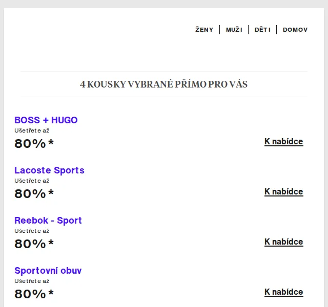 Lounge by Zalando: BOSS, Lacoste Sport, Reebok – slevy až 80 % – červen 2026 | Nuslet.cz