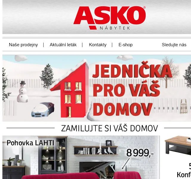 Asko Nábytek: doprava zdarma v e-shopu – červen 2026 | Nuslet.cz