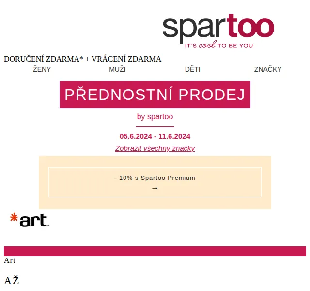 Spartoo: Až -50% na Art, Scholl, Carlington aj. – červen 2026 | Nuslet.cz