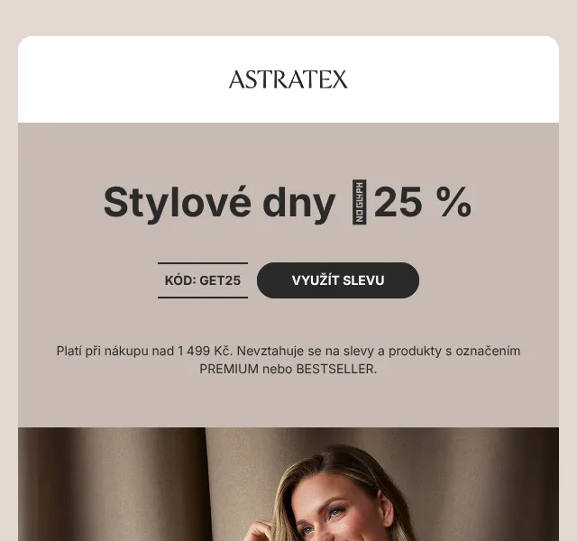 Astratex.cz: podprsenky sleva 25 % – slevový kód