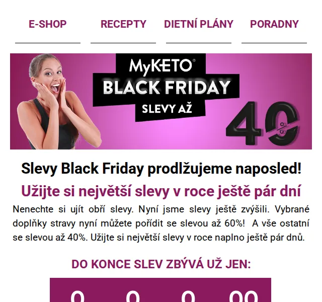 MyKETO: Black Friday slevy až 71 % – červen 2026 | Nuslet.cz
