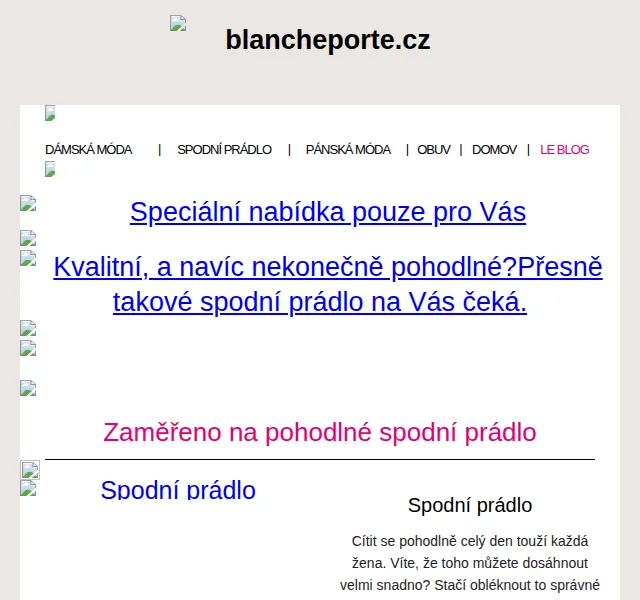 Blancheporte: Pohodlné spodní prádlo bez kostic – červen 2026 | Nuslet.cz