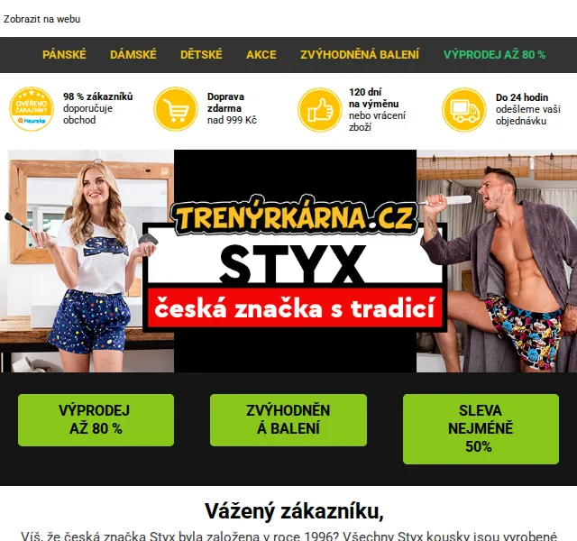 Lukáš z Trenýrkárna.cz: Styx sleva 40-72 % – červen 2026 | Nuslet.cz