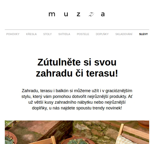 MUZZA: zútulněte si zahradu či terasu – červen 2026 | Nuslet.cz