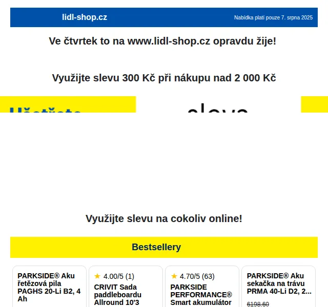 Lidl: Sleva 300 Kč na nákup nad 2 000 Kč – červenec 2025 | Nuslet.cz