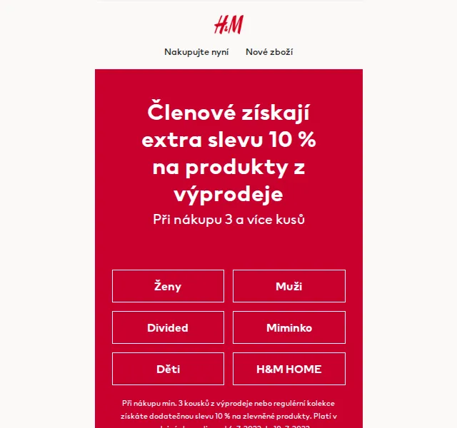 H&M Fashion: extra sleva 10 % na výprodej – červen 2026 | Nuslet.cz